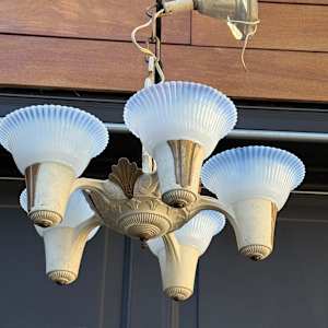 Art Deco 5 light dining room light fixture 