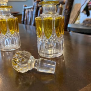 Amber and Clear Val St. Lambert perfume bottle 