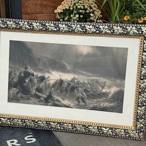 The Return framed engraving dated 1871 after Thomas Brooks 