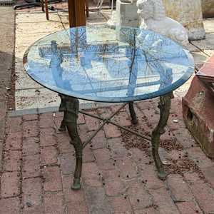 beveled oval coffee /  side table, Image 2.