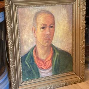 framed original oil painting portrait dated 1934