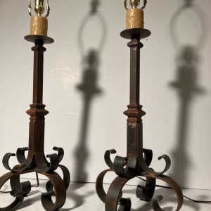 Pair of iron table lamps 