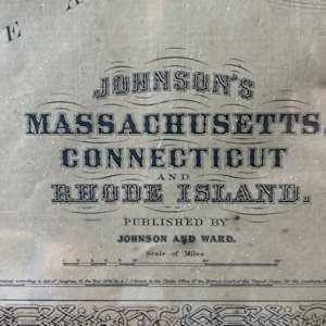 SHRINKWRAPPED 1864 map of Massachusetts 
