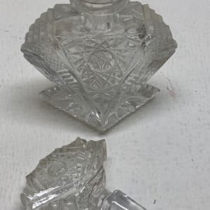 vintage clear cut glass Art Deco perfume bottle 