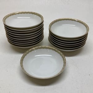 Limoges Greek Key set of 18 fruit bowls 