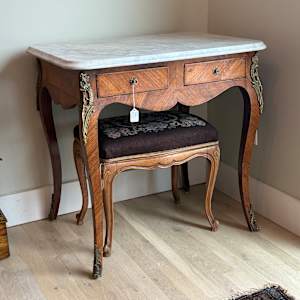 Marble topped Italian 2 drawer desk, Image 7.