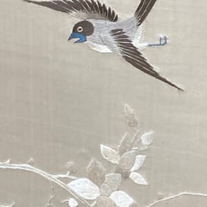 Framed silk bird embroidery 