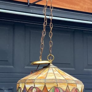 arts n crafts stained glass light fixture 
