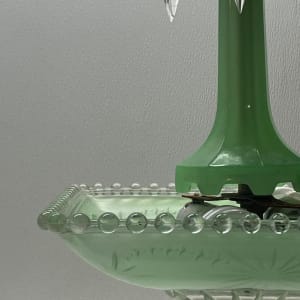 1940's green ceiling light fixture 