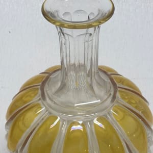 Art Deco Val St. Lambert large amber and clear perfume bottle 