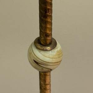 Bridge floor lamp with hand painted shade 