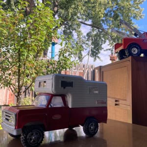 vintage TONKA Red pick up camper 