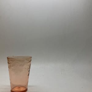 Depression era pink tall flower vase