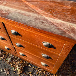 Oak 6 drawer cabinet 