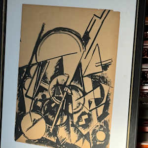 Modern expressionist black and white mono print, Image 4.