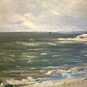 Carl G. T. Olson original oil painting on board cape cod beach SD24 