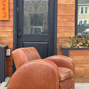Leather roadster arm chair 