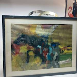 Original abstract acrylic on paper by Minnesota artist Guy Williams 