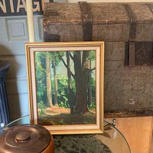 Carl G. T. Olson original painting on board forest painting  #59 