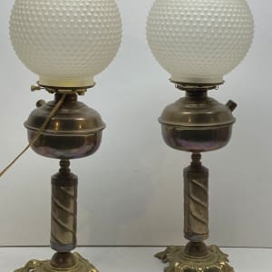 Pair of vintage brass table lamps 