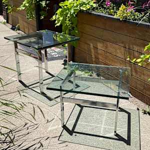 Glass and chrome low table, Image 5.