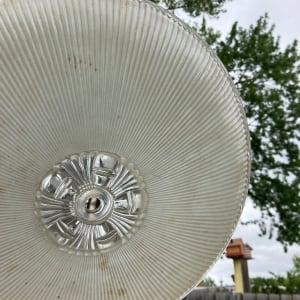 1940's ceiling fixture ~  frosted clear pattern 