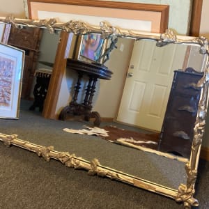 large vintage painted carved mirror 