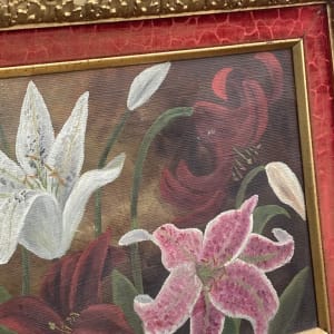 1880's original oil painting on canvas of IRIS's 