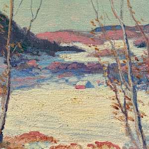 Carl G.T. Olson original painting on board Snowy landscape #4 
