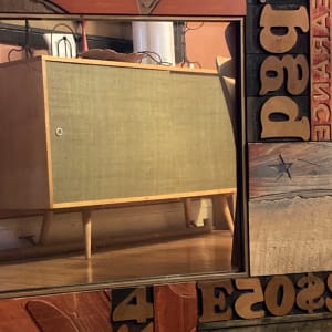 vintage art woodblock  mirror