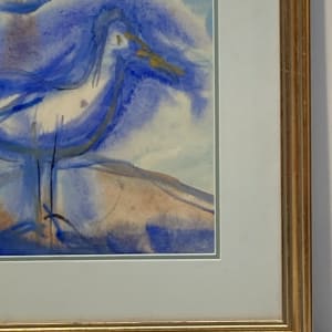 Original framed James Quentin Young watercolor of Seagulls 