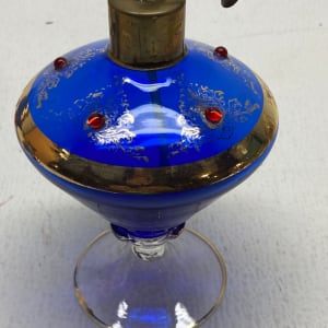 Cobalt Bohemian glass perfume bottle 