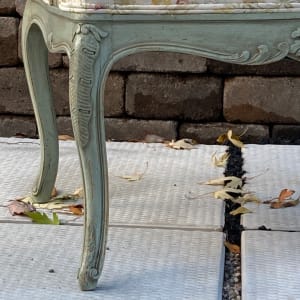 Carved painted French chair 