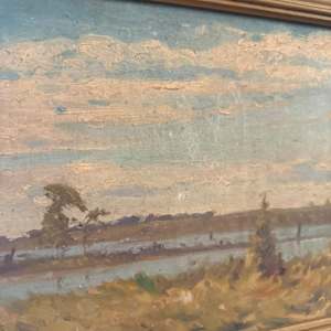 framed signed landscape painting, Image 1.