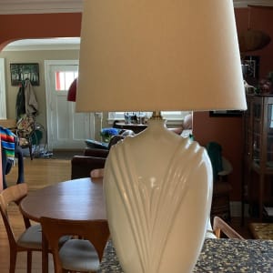 1980's white pottery table lamp 