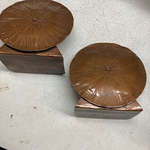 Hand Wrought copper bookends 