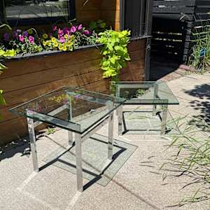 Glass and chrome low table, Image 4.