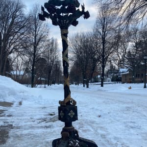 Cast iron victorian era plant stand 