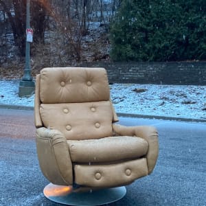 Mid century modern swivel lounger chair 