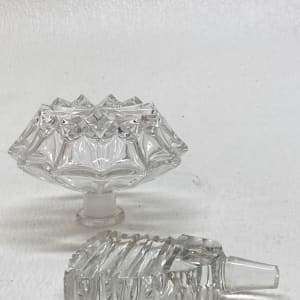 Art Deco clear perfume bottle 