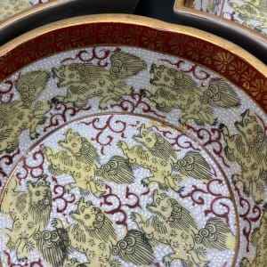 hand painted serving dishes 