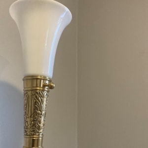 Art Deco brass torchiere floor lamp 