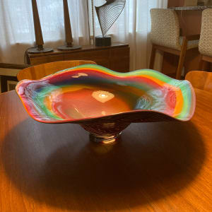 Original art glass colorful bowl 