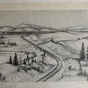 Signed 1931 lithograph "Mount Holly " by Andrew Butler