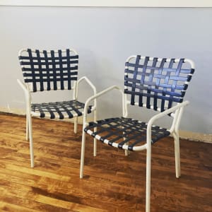 Mid century modern painted aluminum lawn chairs 