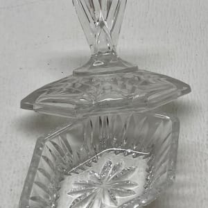 Clear covered perfume powder dish 