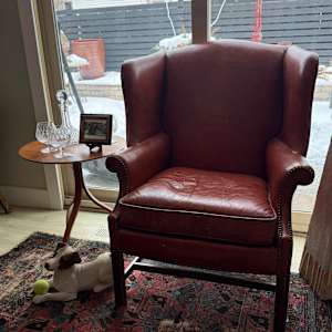 Drexel heritage leather wingback, Image 2.