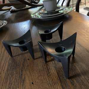 Three Modern Dansk candle sticks 