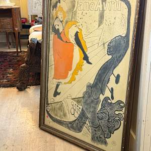 Framed Jane Avril vintage poster 