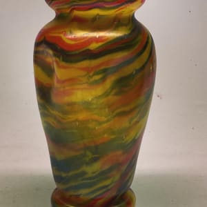Irredescent tall Czechoslovakian vase 